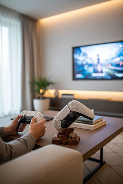 Bihome Ev Dekor & Hediyelik Kol Standı 3D Baskı PS4 DualSense Otantik Dekorat...