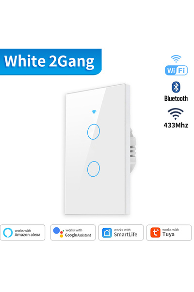Choice4 مفتاح حائط ذكي TNCE أبيض ثنائي القناة بتقنية Tuya US WiFi أو Zigbee، ...