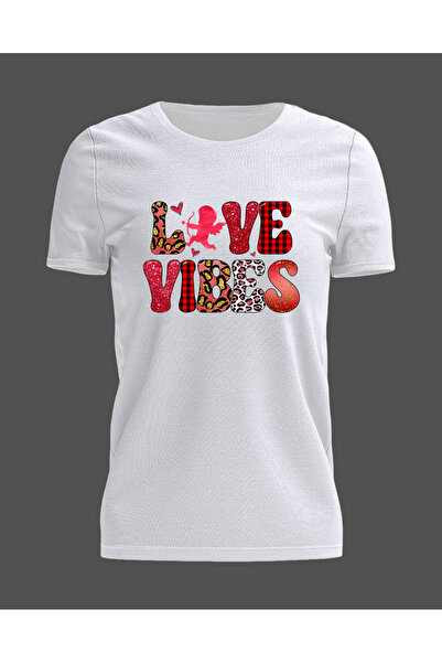 Gadali Unisex Love Vibes με τύπωμα Casual κοντομάνικο μπλουζάκι