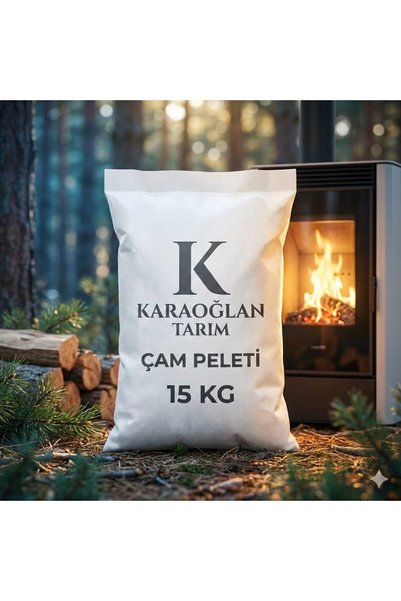 karaoğlan tarım Çam Peleti Yakıtı Doğal Tescilli Yüksek Kalorili Soba Yakıtı 15 Kg