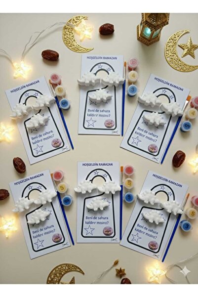 MELİKE'NİN HEDİYE DÜKKANI 6 adet Taş boyama seti dinozor ramazan hediye