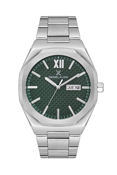 Daniel Klein Dial Green Cord Silver Color 43 mm Men Wrist Watch