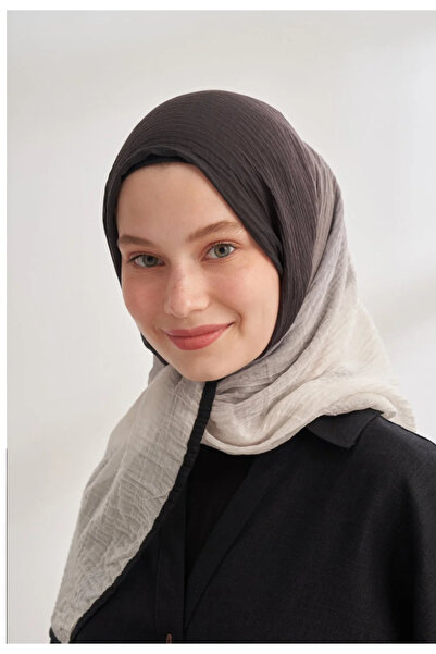 ARMANDA Müslin şal degrade desen biyeli siyah krem