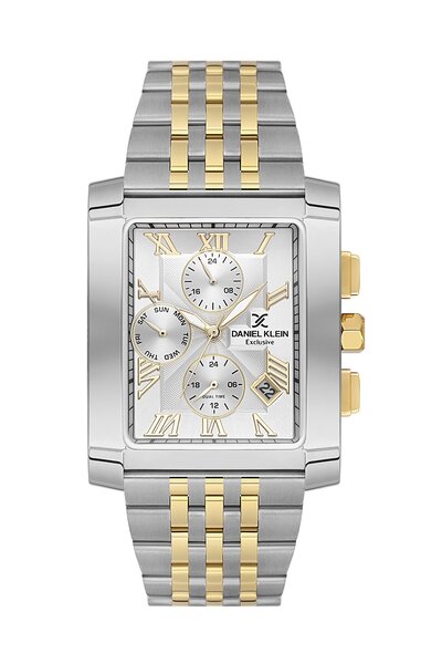 Daniel Klein Gold Silver Color Gift Wrapped Men's Wristwatch