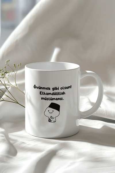 YasBey DESIGN Mizahi Söz Ve Sevimli Figürlü 330ml Baskılı Beyaz Seramik Kupa ...