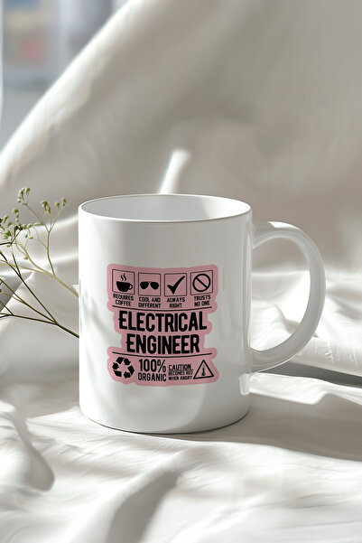 YasBey DESIGN Electrical Engineer Yazılı Tasarımlı 330ml Baskılı Beyaz Serami...