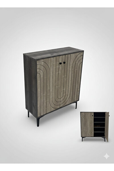 Generic Elegance 2-Door Shoe Cabinet - Luxury Design (80x30x95 cm)