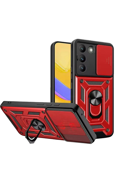 BSN STİL Bsnshop Vivo V30 Lite 4g Pars Silicone with Lens Ring - Red 1058986