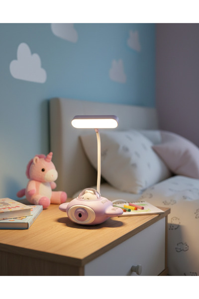 Home Uçak figürlü Masa Ve Gece Lambası, Kalemtraşlı Şarj Edilebilir