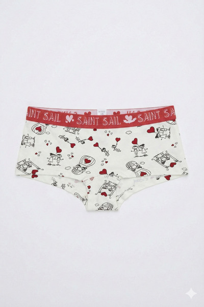 Saint Sail Valentine's Day Special Women's Boxer Shorts with Romantic Illustr...