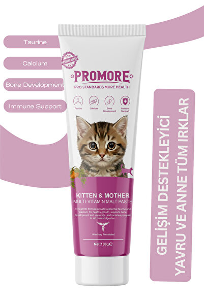 Promore Kitten & Mother Multi-Vitamin Malt Paste – Yavru ve Anne Kediler İçin...