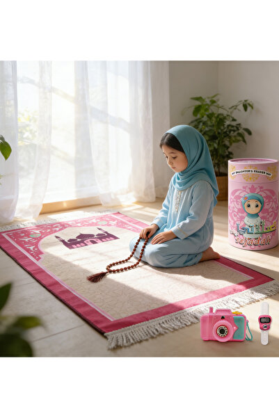 Pomefar Ramadan Decor, Lovely Pink Kid-Friendly Prayer Mat – Lightweight Soft...