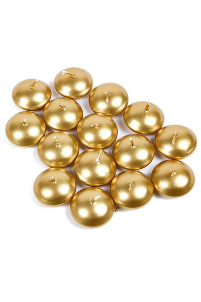 Mado Gallery Floating Candles – Paraffin Wax – Small Pack of 24 4.2×3.5 cm, Gold