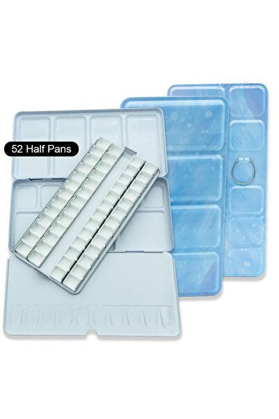 Choice L Star-52 Empty Metal Watercolor Tin Palette Box With 14/26/52pcs Deta...