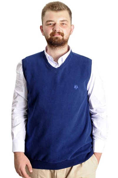 ModeXL Mode XL Büyük Beden Erkek Süeter Vanize Selanik 20547 İndigo