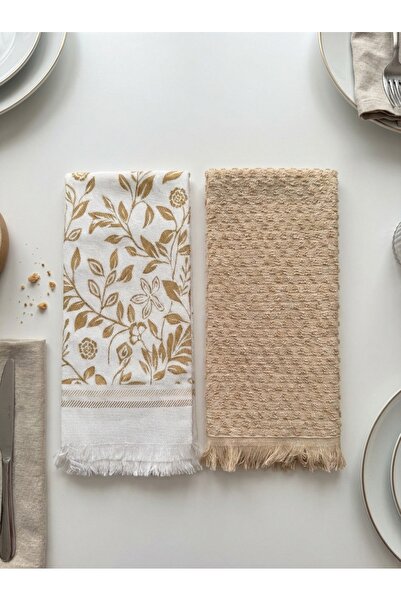 FERAY TEXTILE Dekoratif 4'lü Lüks Mutfak Havlusu ve Kurulama Bezi Seti (40x60...