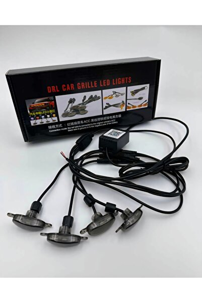Smart DRL Car Grille LED Lights, 4-Piece Set Running Lights,Multiple Color wi...