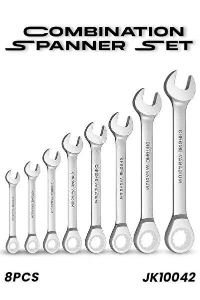 Generic JK10042 8PCS Combination Spanner Set 8–19mm Chrome Vanadium Steel Ope...