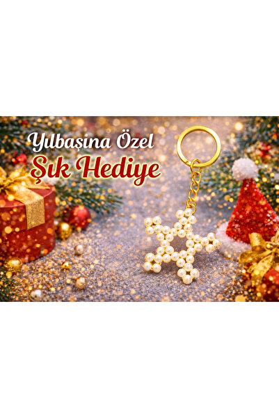 Crystal Atelier 10 Pieces Pearl Snowflake Keychain – New Year's Birthday Luxu...