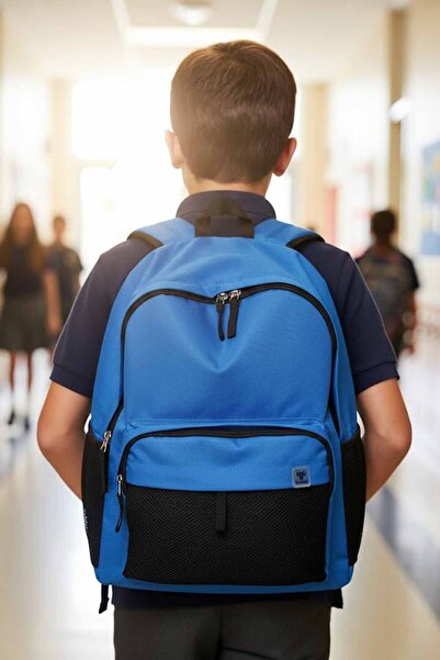 hummel حقيبة ظهر مدرسية للجنسين باللون الأزرق