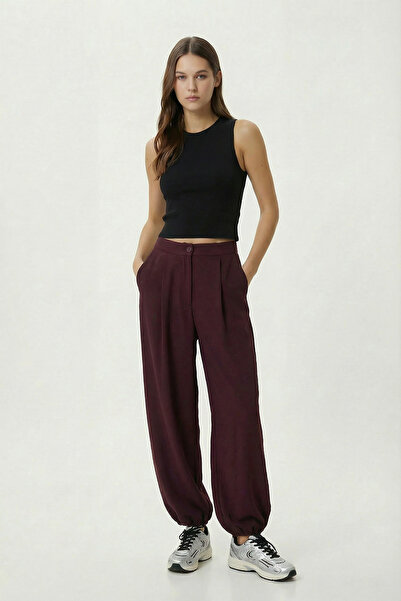 Lovelyİstanbul Polyviscon Shalwar Trousers Lby0040 Mürdüm