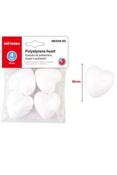 MOTARRO Polystyrene Heart ME004-50 Foam Craft Heart for DIY Art, Model Making...