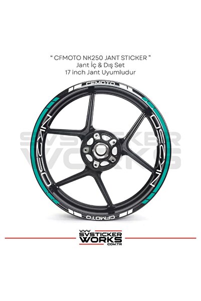 ARONA ملصق جنط CFMOTO NK250، نص داخلي للجنط وشريط خارجي، مجموعة من 24 ملصق