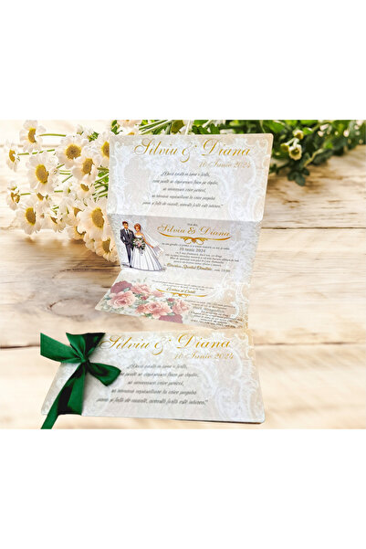 Aela.alc Invitatie nunta, invitatie eleganta set 20 buc