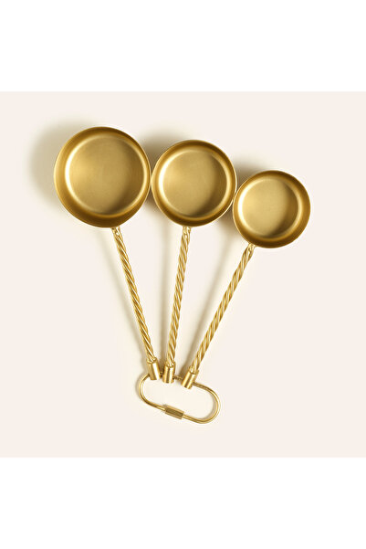 Zsa Zsa Zsu Tanda Çelik Ölçü Kaşık Seti 20x7x4 Cm Altın