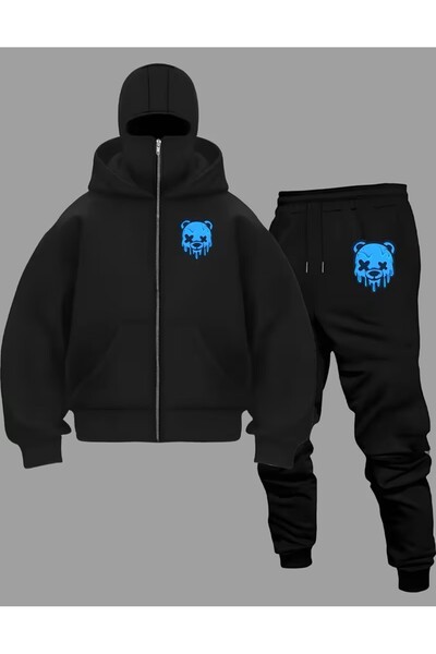 LAND MODA Snow Masked Ninja Unisex Sweatshirt Cardigan 2-Thread Thick Fleece ...