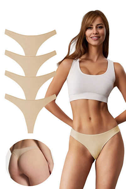 Yohannes Club , Cotton Basic Thong Panties, Pack of 4, Skin Color, Extra Flex...