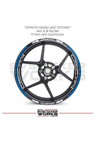 ARONA CFMOTO NK250 Jant Sticker Jant İç Yazı Ve Dış Şerit 24'lü Set Sticker E...