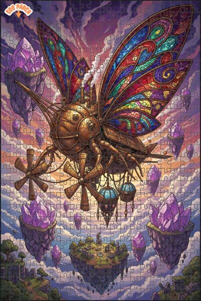 Teona Ahşap لغز خشبي ميكانيكي على شكل فراشة بخارية مع إطار مزدوج الطبقات من ا...