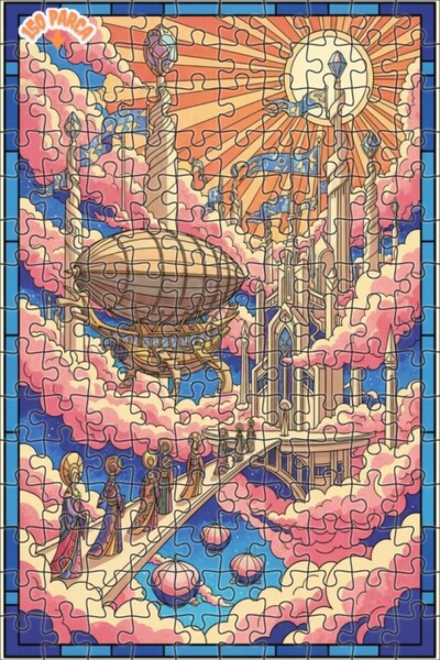 Teona Ahşap لغز خشبي بإطار مزدوج الطبقات من سفر المدينة السماوية 150 قطعة 20x30