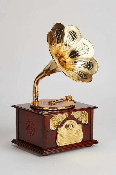 TAKIŞTIR Dekoratif Gramafon Müzik Kutusu