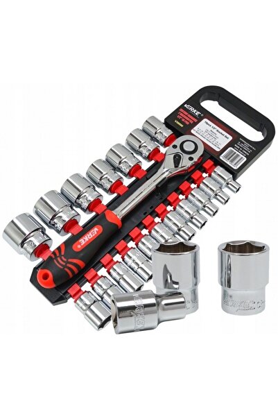 VERKE Set clichet și 18 chei tubulare, V39090, 8-32 mm, 1/2"