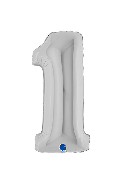PARTİ SEPETİ بالون فويل رقمي فضي 26 بوصة (66 سم) إيطالي