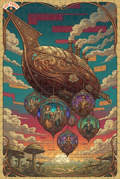 Teona Ahşap لغز فني لسفينة البخارية 500 قطعة 50×30