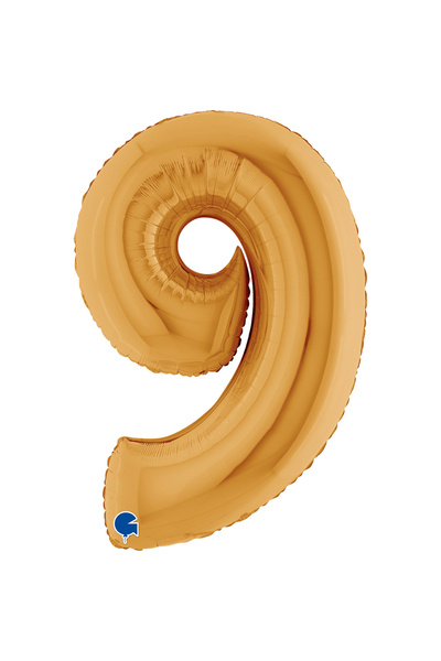 PARTİ SEPETİ بالون رقمي من الفويل ذهبي أصفر 26 بوصة (66 سم) إيطالي 0-9