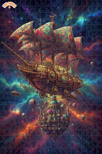 Teona Ahşap لغز خشبي بإطار مزدوج الطبقات بنمط السفينة السماوية على الطراز الف...