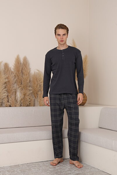FORMO Ανδρικό σετ πιτζάμες με μακρυμάνικο κουμπιά από 100% φυσικό βαμβάκι