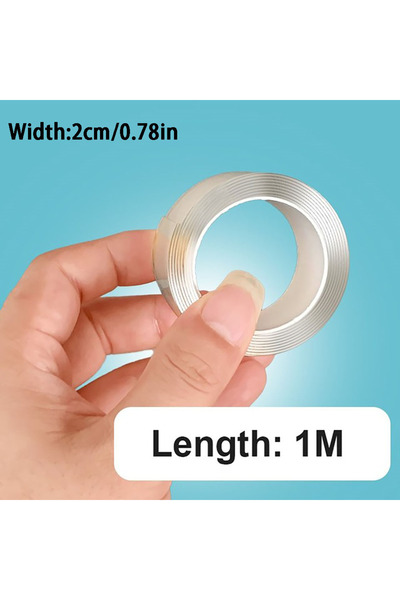 Choice6 الطول 1 متر، العرض 2 سم، لاصق قوي للغاية مزدوج الجوانب، شريط نانو 3M ...