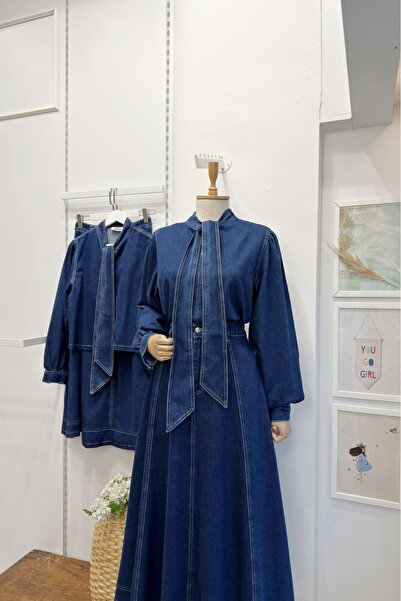 Faya Boutique Lacivert Bağcıklı Eldora Kot Takım