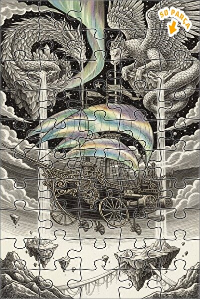 Teona Ahşap لغز خشبي مؤطر ذو طابقين من سلسلة ميستيك آرت للوحات الفنية، يضم صو...