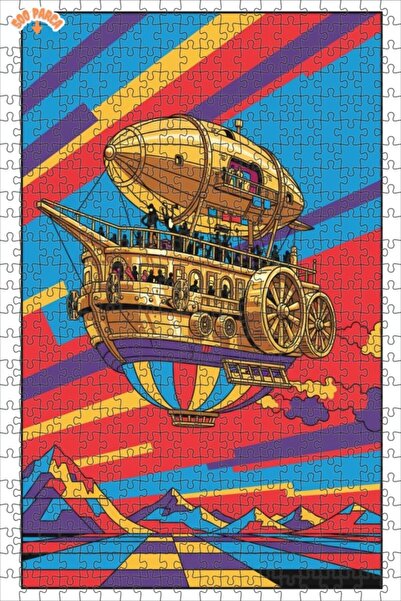 Teona Ahşap لغز خشبي بإطار من طابقين من جولد زيبلين آرت مطبوع قطعة 50×30