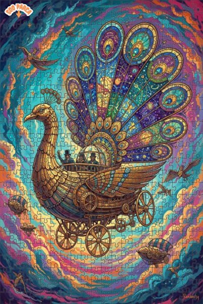 Teona Ahşap لغز خشبي على شكل طائرة الببغاء الذهبية ذات الطابقين مع إطار 500 ق...