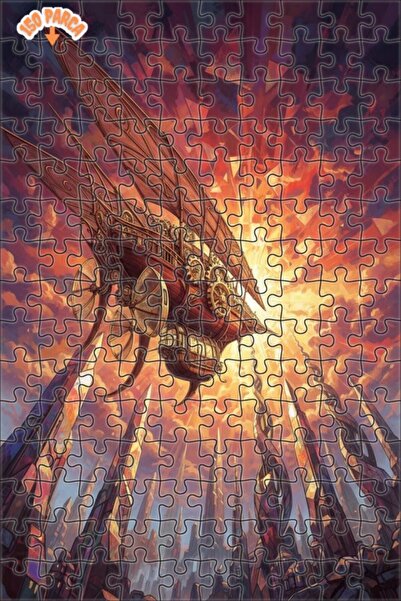 Teona Ahşap لغز خشبي مؤطر ذو طابقين على شكل سفينة هوائية على طراز ستيمبانك، 1...