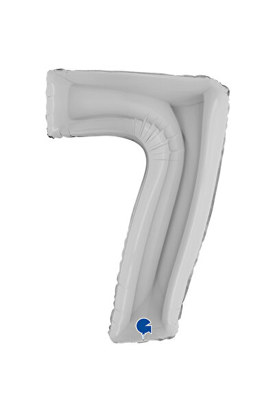 PARTİ SEPETİ بالون فويل رقمي فضي 26 بوصة (66 سم) إيطالي