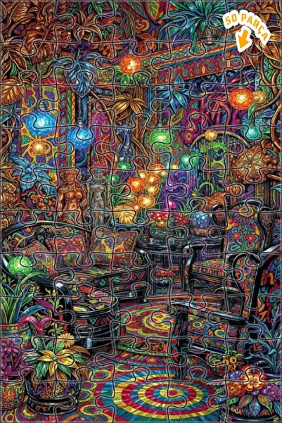 Teona Ahşap لغز خشبي بمظهر لوحة زيتية من سايدكيدليك سالون 50 قطعة 15×25