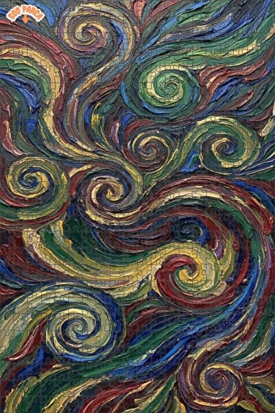 Teona Ahşap لغز خشبي بإطار مزدوج الطبقات بمظهر لوحة زيتية بتموجات ديناميكية 5...